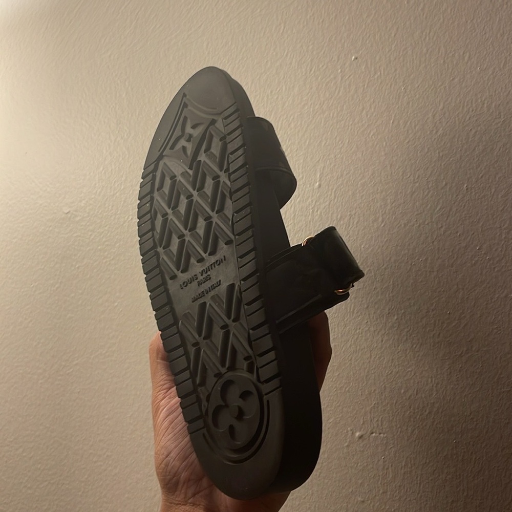 Louis Vuitton Black Slide Sandals